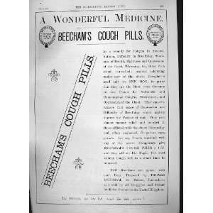  1886 ADVERTISEMENT BEECHAMS COUGH PILLS MEDICINE