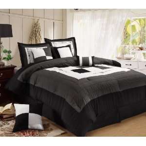   Oversized and Overfilled Comforter Set, Black, King