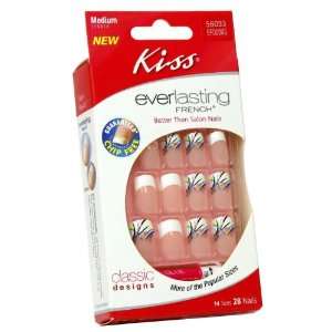  Kiss Nails Everlasting French Nail Kit Medium Chip Free 