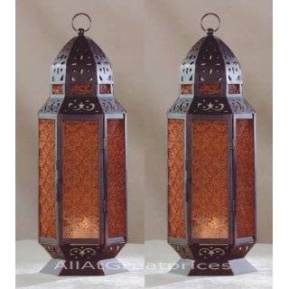 Large Glass Tall Moroccan Lanterns Candle Holder [Misc.]