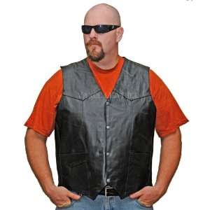   Quality Genuine Leather solid Side Motorcycle Vest 