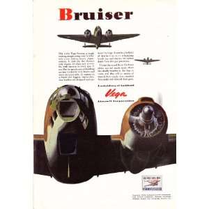  1943 WWII Ad Lockheed Vega Ventura Bruiser Bomber Plane 