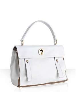 Yves Saint Laurent white calfskin Muse Two small top handle bag 