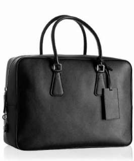Prada black leather medium boston bag   