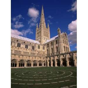  Maze in the Cloisters, Norwich Cathedral, Norwich, Norfolk 