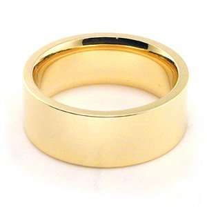   Gold Mens & Womens Wedding Bands 7mm flat comfort fit, 4.5 Jewelry