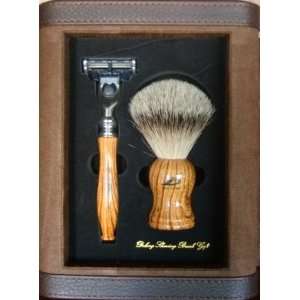  Delong Brand Mens Gift Ancient Style Wood Shaving Badger 