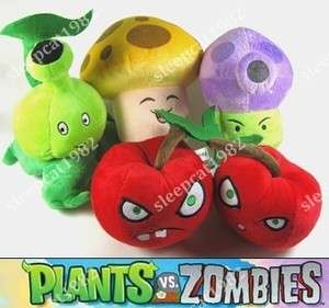 4Pcs Plants Vs Zombies Cherry Bome Sun Shroom Fume Shroom Plush soft 