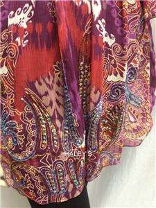 New Solitaire by Ravi Khosla Size Small Pink Sheer Paisley Blouse 