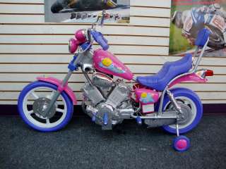 Kids Harley Style Power Ride on Motorcycle 6v wheels Pretty Pink 