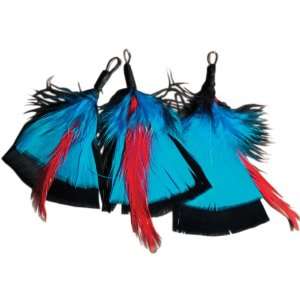 Natural Feather Picks 3/Pkg 3 Black/Turquoise/Red