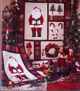 Fiber Mosaics Christmas Quilt pattern Santa Candy canes  