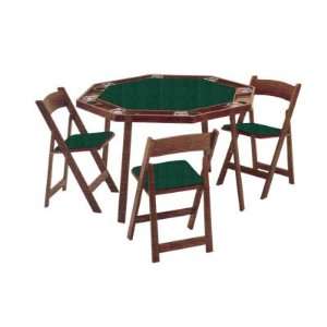  Kestell Ranch Oak Folding Poker Table with Bottle Green 