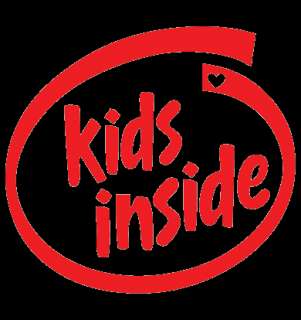 KIDS INSIDE Red Baby on Board Child Car Decal Sticker  