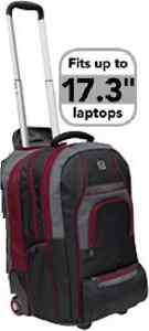 ful 22 Nylon Wheeled Backpack Laptop Case Black/Red  