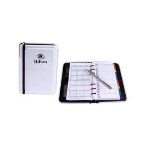  Aluminum organizer planner with two business card storage 