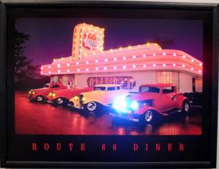 18 X 24 Route 66 Diner   LED Lights Picture.  
