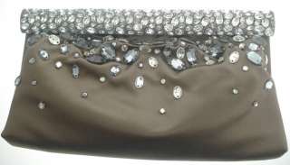 VALENTINO Dressy Brown Satin Clutch Bag RETAIL $2,760 SALE 100% 
