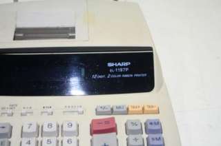 Sharp Electronic 12 Digit 2 Color Calculator Model EL 1197P Tested 