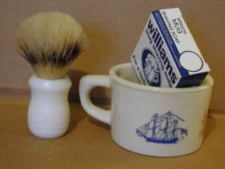 Vintage Shaving Set w/ Old Spice Grand Turk Mug, Williams Soap & Brush 
