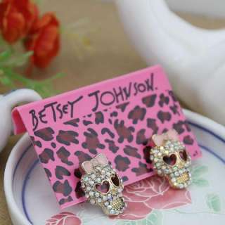 fashion Betsey Johnson Cute Skull Top Jewelry Hot Earrings  