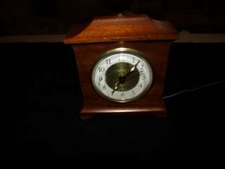 Vintage Seth Thomas Wooden Alarm/Mantle Clock, Gold Ornate Face, NR 