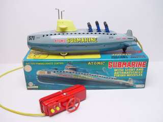 Rare Linemar Marx Atomic Submarine Battery Tin Toy NMIB  