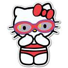 Hello Kitty swimsuit cartoon bumper sticker 4 x 5