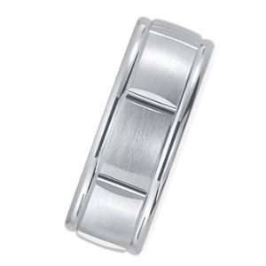Platinum 950 Wedding Band Ring with Satin Brushed Finish, Comfort Fit 
