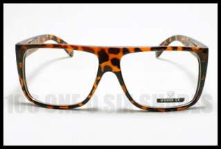 NERD Geek Wayfarer Thick Frame Clear Lens Glasses TORT BROWN