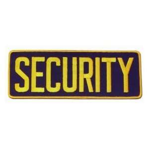 SECURITY Large Uniform Jacket Back Patch 11 x 4 with 3 High GOLD 