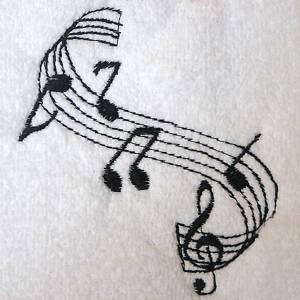 Music Note Treble Clef Scroll Towel, personalize  