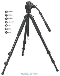EI717A Tripod & Fluid Drag Head Kit For Canon Video  