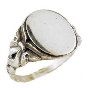   Style Unisex Sterling Silver Large Oval Signet Ring (Sz 11): Jewelry