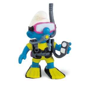  The Smurfs Smurf in Diving Gear Pvc Figure: Toys & Games
