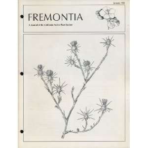  Fremontia A Journal of the California Native Plant Society 