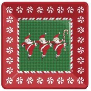   10 1/4 inch Christmas Square Paper Plates 8 Per Pack