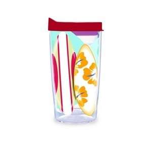   Tervis Tumblers Single 16oz Wrap Surfboards Red Lid 
