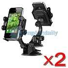 2x Car Mount Holder Cradle Stand Accessory Bundle Kit For iPhone 4 4G 