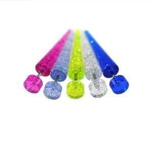 Mini Glitter Purple Acrylic Fake Tapers   16G (1.2mm) Wire   Sold as a 