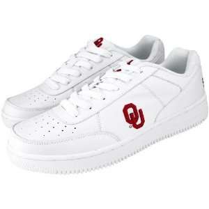   Sooners White Team Logo Leather Tennis Shoes (9)