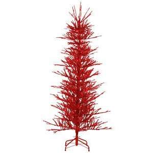   Red Tinsel Artificial Christmas Twig Tree   Red Lights: Home & Kitchen