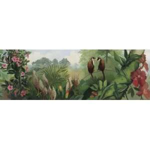  Tropical Forest Mural Style Wall Border