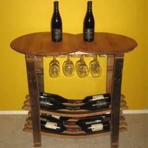 Handmade Wooden Barrel Wine Tasting Table: Home & Kitchen